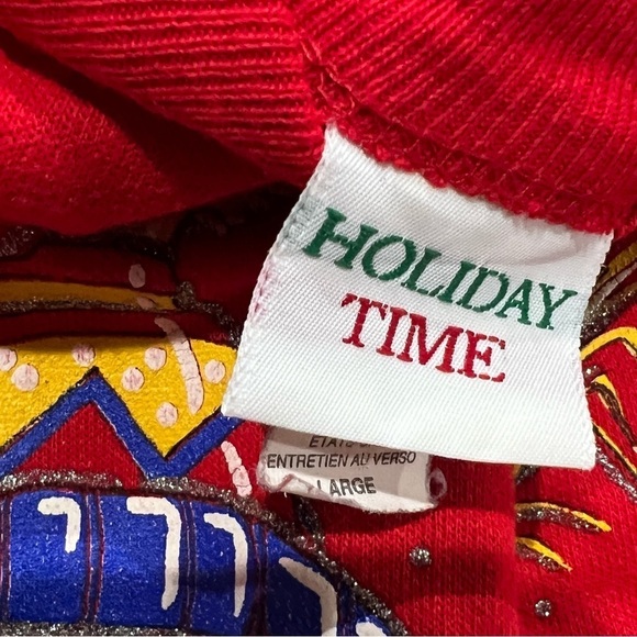 Vintage 1980s Snowman Christmas Holiday Time 80s Crewneck Sweatshirt - Picture 8 of 8